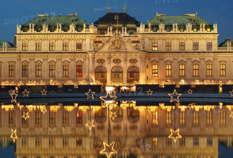 Belvedere in Vienna Austria at Christmas time
