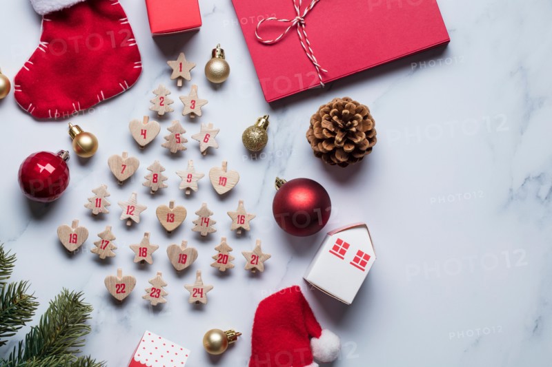 Christmas advent calendar festive background