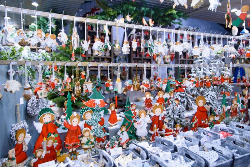 Art craft gifts and decoration items for Christmas in Christmas Market in Strasbourg, the capital de Noel in France