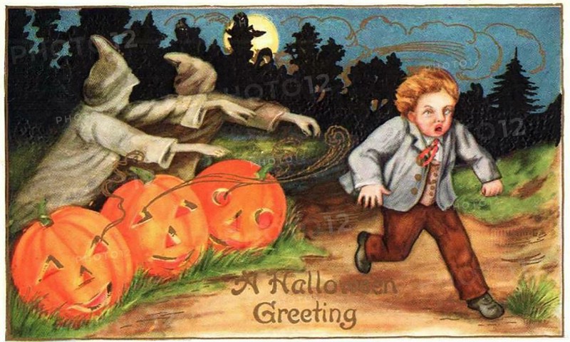 Vintage Postcard - Halloween Cartoon -31st October