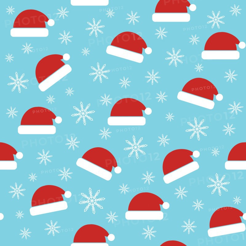 Santa Claus hats seamless pattern. Christmas vector illustration