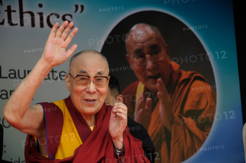Tibetan spiritual leader the Dalai Lama arrives to deliver a lecture on Universal Ethics at India International Centre in New Delhi on Thursday Novemb