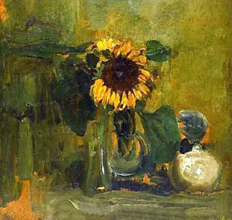 Still life with Sunflower 1907 by Piet Mondrian