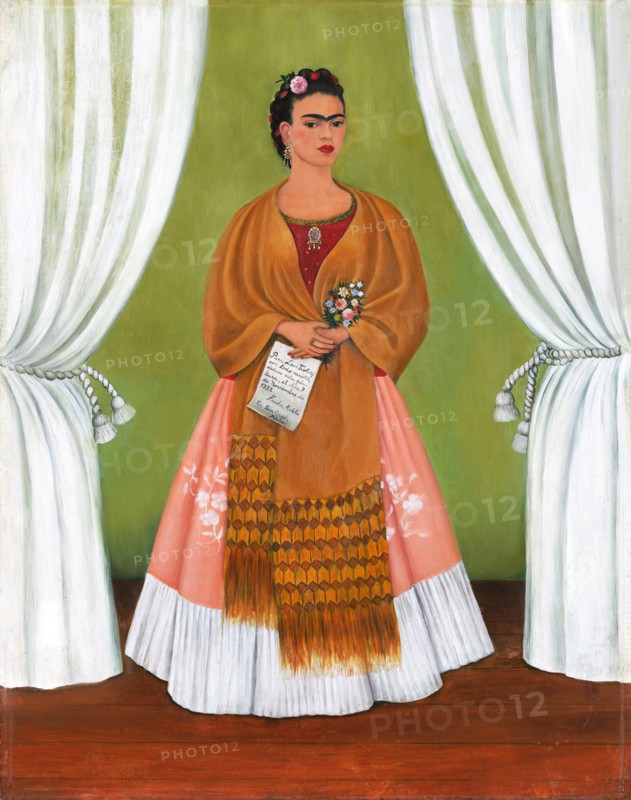 Frida Kahlo. Painting entitled "Self-Portrait Dedicated to Leon Trotsky" by the Mexican artist, Frida Kahlo de Rivera (1907-1954), 1937