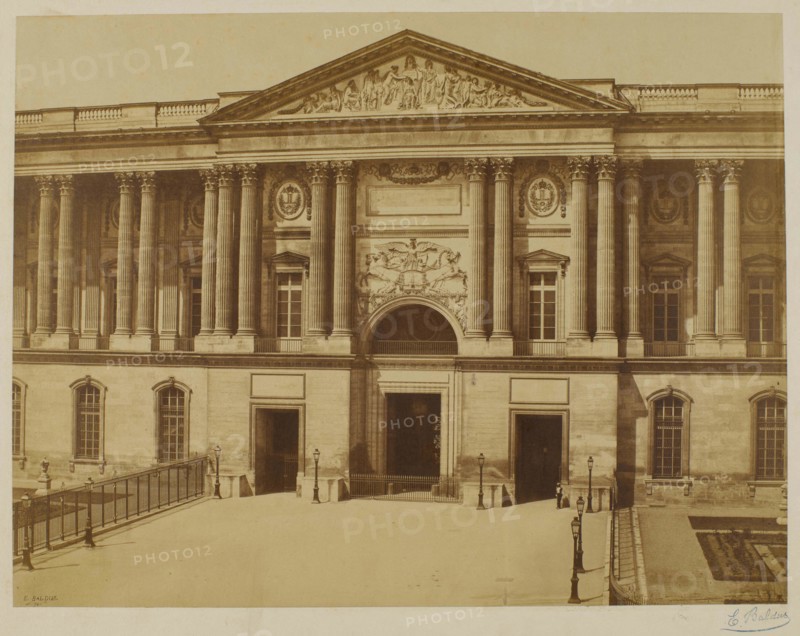 Façade of the Perrault colonnade at the Louvre, 1st arrondissement, Paris, Baldus, Edouard, Photographer, Array, Photography, salted paper print, Paris, Dimensions - Work: Height: 33.2 cm, Width: 43.5 cm, Dimensions - Original mounting:, Height: 44.5 cm, Width: 59.5 cm, Dimensions - Mounting:, Height: 65 cm, Width: 50 cm