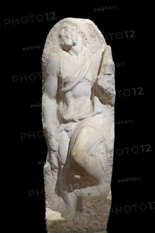 St. Matthew is a marble sculpture by Michelangelo which depicts Matthew the Apostle. Part of the "unfinished" series of Prigioni intended for the Tomb