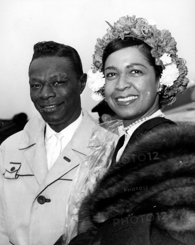 Musician Nat King Cole with wife Maria Hawkins Ellington