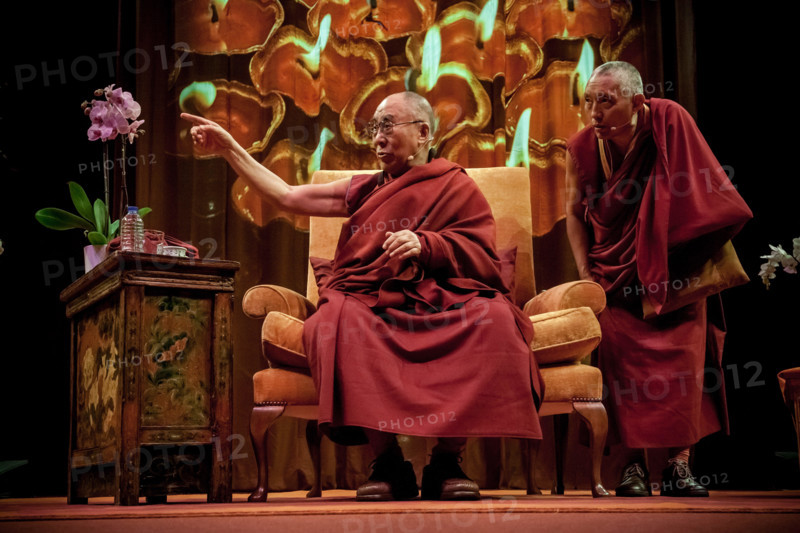 London, UK. 19th September, 2015. Dalai Lama speaks to thousands of followers at 02 Arena Credit:  Guy Corbishley/Alamy Live News