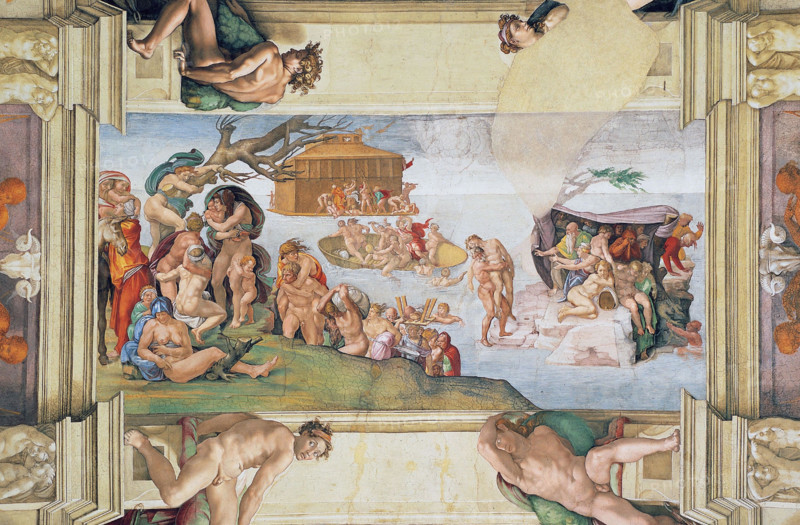 . English: Sistine chapel ceiling. Deluge, Michelangelo