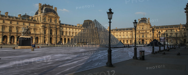 The street artist JR transforms the courtyard of the Louvre. For the 30th anniversary of the Louvre Pyramid, from March 26 to March 31, 2019 by instal