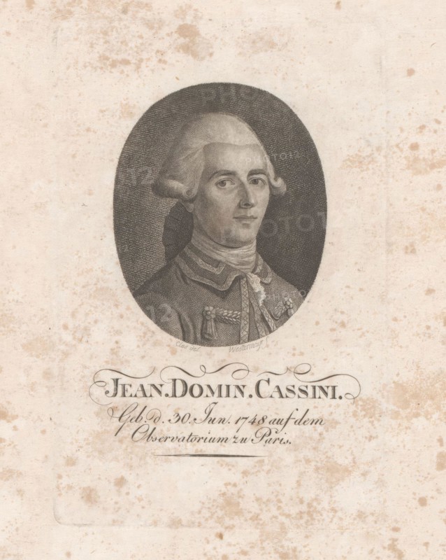 Portrait of Jean-Dominique, comte de Cassini, print maker: Konrad Westermayr, after drawing by: Jean-Henri Cless, Germany, 1784 - 1834, paper, height 135 mm × width 88 mm, print