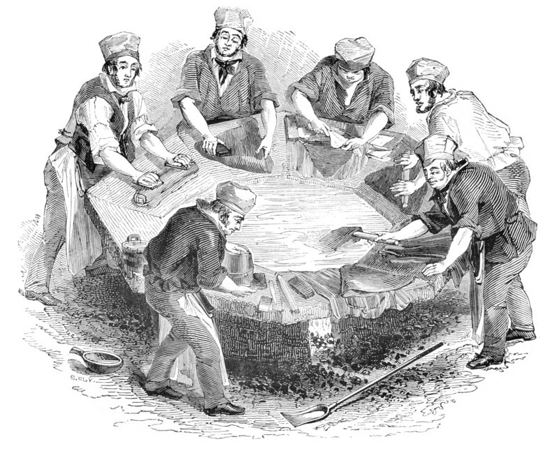 Hatters kettle several stages of Hat making clothing clothes apparel leather urine stink smell horrible job Hatmaking millinery