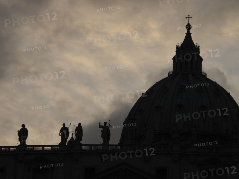 Saint Peter in Vatican, Rome, at sunset in a cloudy day