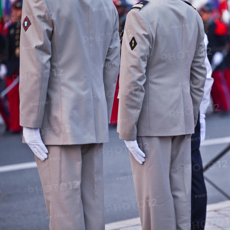 Tours, France. 13th July, 2013. Army officials in front of the town hall or Hotel de Ville of Tours for the Bastille Day celebrations on the 14th July in Tours, France, on Saturday July 13th, 2013 Credit:  Julian Elliott/Alamy Live News