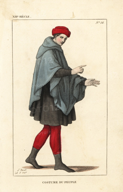 Costume of a common man, 12th century.