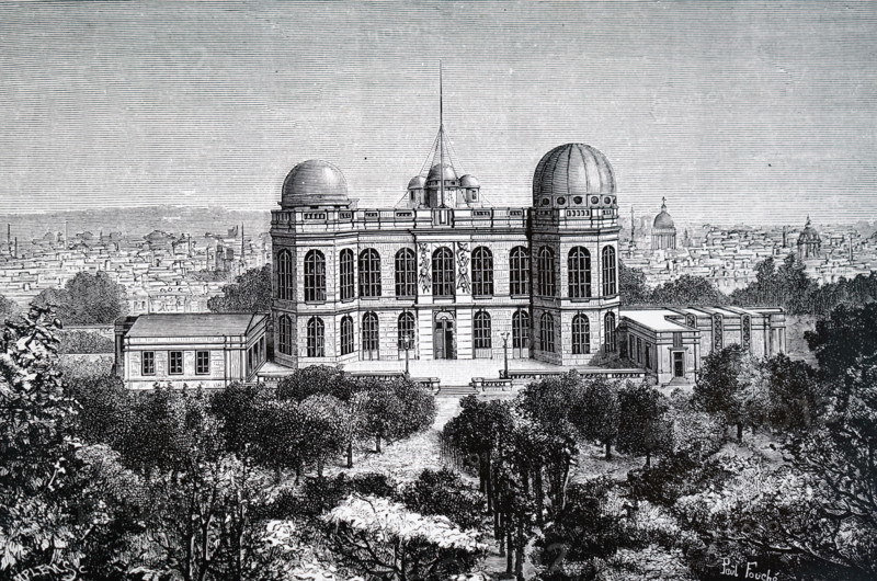 Engraving depicting the exterior of the Paris Observatory. Dated 19th Century