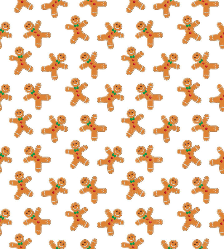 Gingerbread man seamless pattern. Cute vector background for new year's day, Christmas, winter holiday, cooking, new year's eve, Xmas. Cartoon illustr
