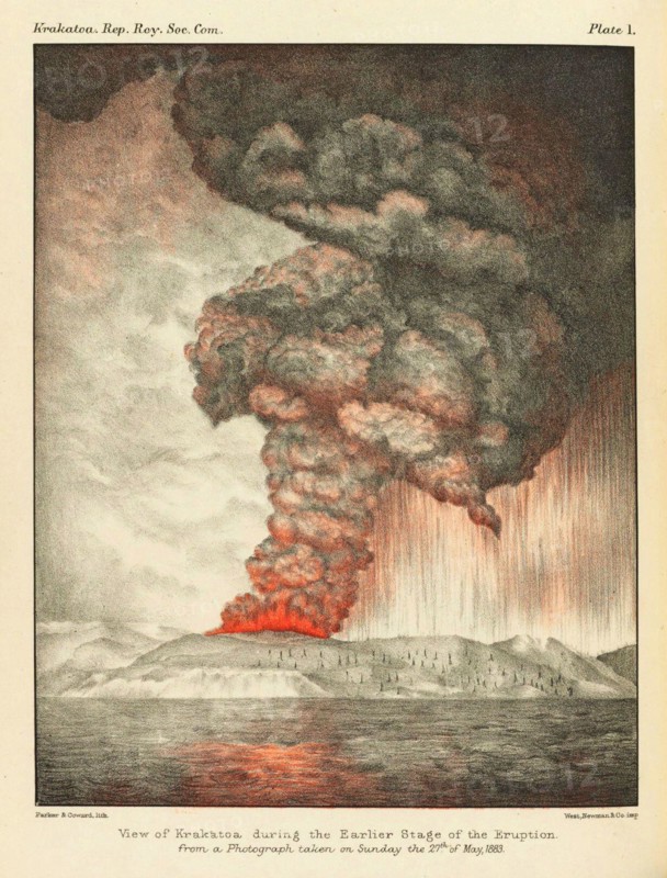 Houghton 71-1250 - Krakatoa, 1883 eruption.