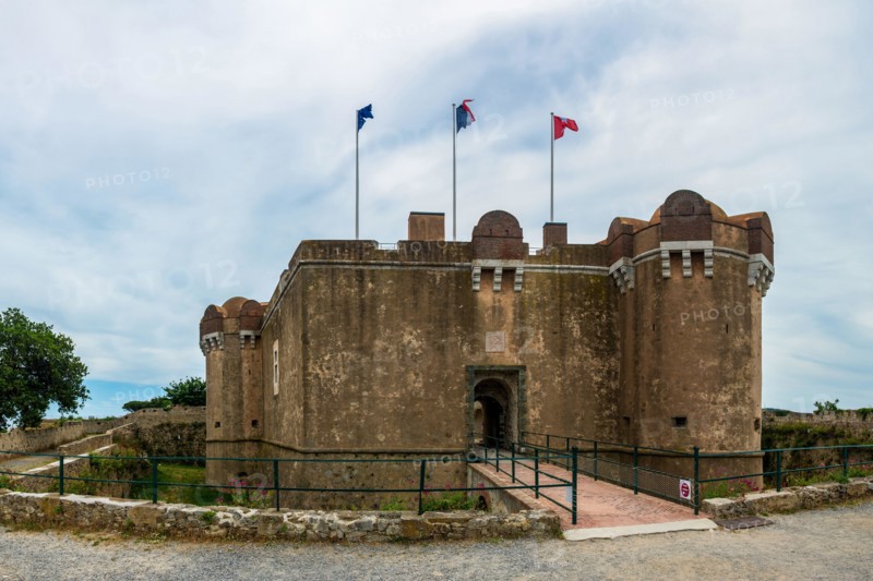 Saint-Tropez, France - June 11, 2019 : Tourists visiting the Citadel in St Tropez, an amazing piece of architecture and offers great views of the town