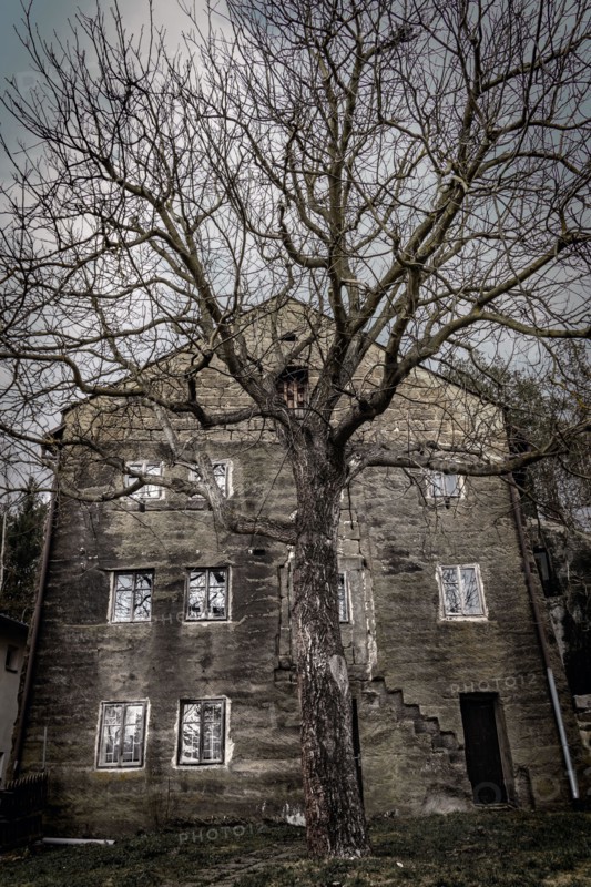 The historical haunted building from stone known as the House of Alchemist, according to folk chronicles a sorcerer lived here, Czech republic.