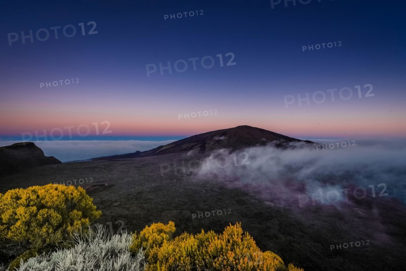 Piton de la fournaise at sunset