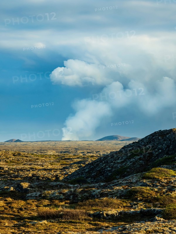 Steam cloud from Fagradalsfjall Volcanic eruption, Iceland