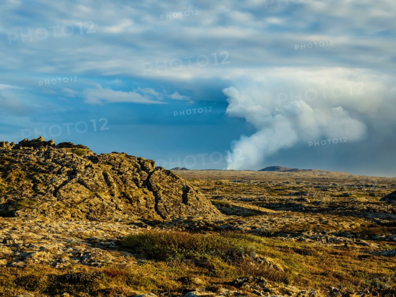Steam cloud from Fagradalsfjall Volcanic eruption, Iceland