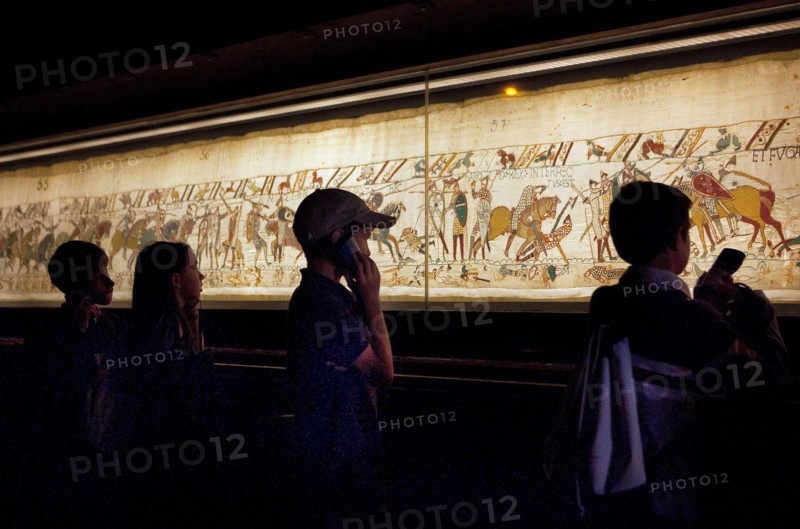 Bayeux tapestry museum,Bayeux,Normandy, France depicting the adeventure of William the Congueror in 1066