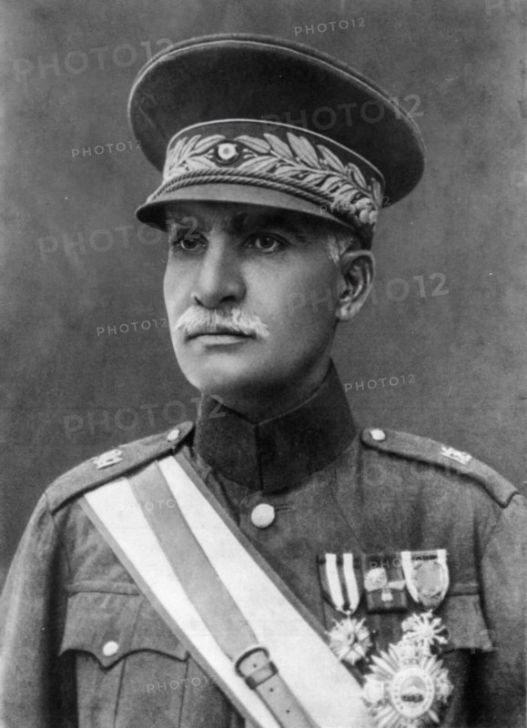 Portrait photograph of Reza Shah, emperor of Iran in the early 30's, in uniform.  c. 1931.