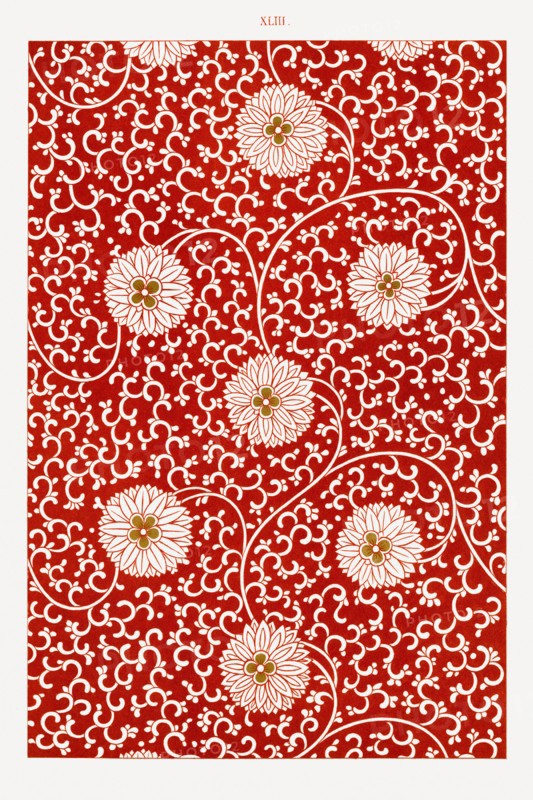 Red floral pattern