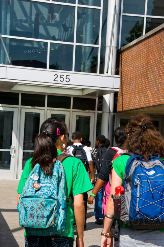 Multicultural kids going to school