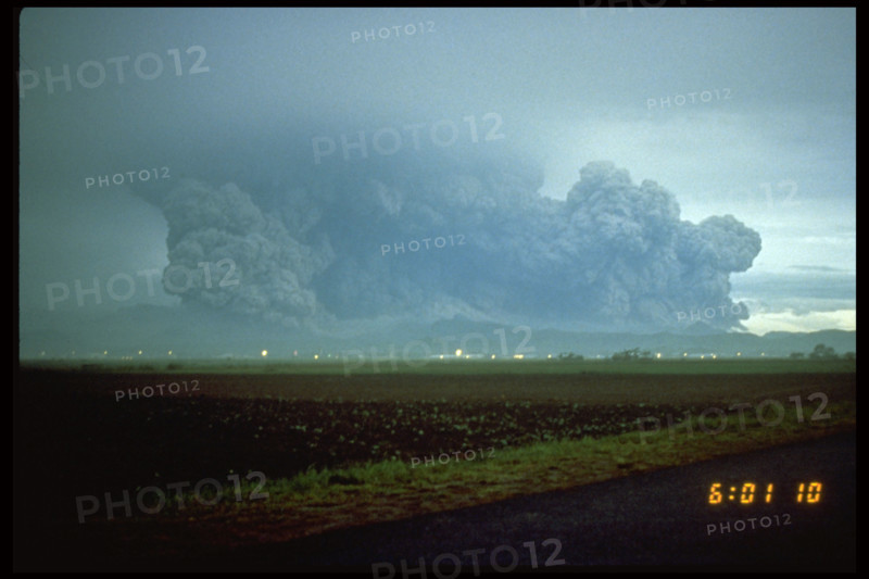 The lateral blast plume from the eruption of Mount Pinatubo on June 15, 1991, caused widespread destruction in the surrounding areas. The eruption was one of the most significant volcanic events of the 20th century.