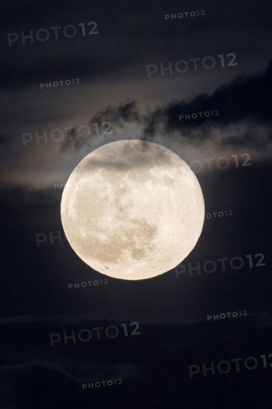 Full moon rising over Rocky Mountains, Salida, Colorado, USA