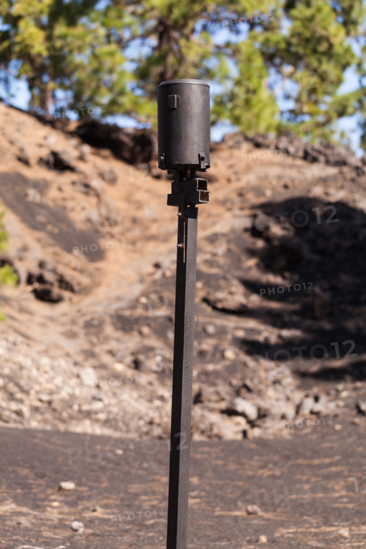 Measuring instrument near to the Chinyero mountain, scene of Tenerifes last volcano, Tenerife, Canary Islands, Spain.