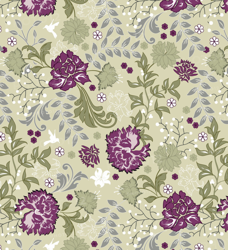 Vintage background with ornate elegant retro abstract floral design, multi-colored flowers and leaves on light green. Vector illustration.
