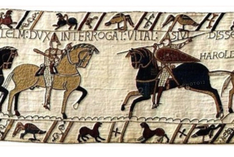 . Français : Le chevalier Vital sur la tapisserie de Bayeux English: Knight Vital on Bayeux Tapestry . 16 October 2010, 01:14 (UTC).  Tapisserie de Bayeux 31109.jpg: Serge Lachinov (????????? ??? wiki) derivative work: PurpleHz (talk) 126 Chevalier Vital