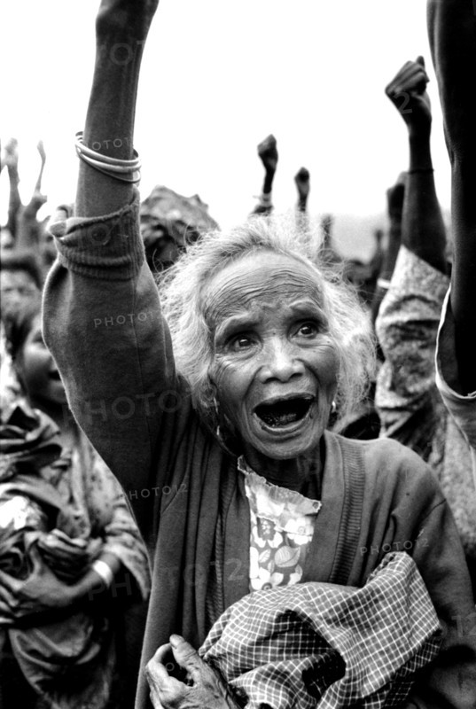 Demonstration to support Fretilin freedom fighters against Indonesian infiltration invasion of East Timor 1975