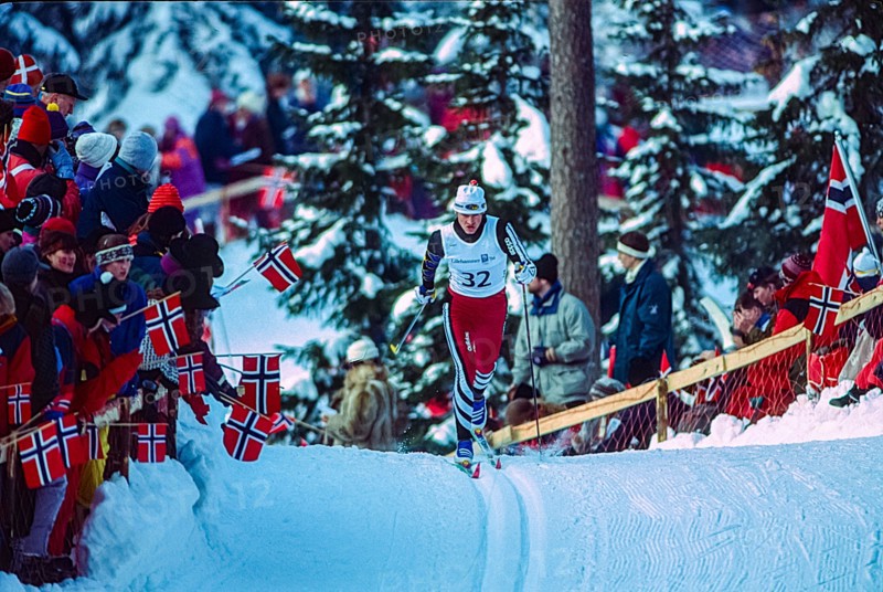 Stephan Kunz (LIE) competing in the men's 10km cross country skiing at the 1994 Olympic Winter Games.
