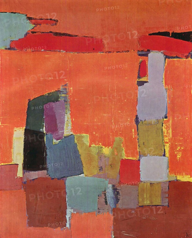 Nicolas de Staël; Figur am Meeresufer 1952; Figure on the sea shore; Figura en la orilla del mar; Postac na brzegu morza; ???·?·????; ????? Abstrakcja