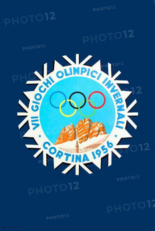 VINTAGE 1956 Winter Olympics POSTER Cortina d'Ampezzo 1956 - Cortina , 1956