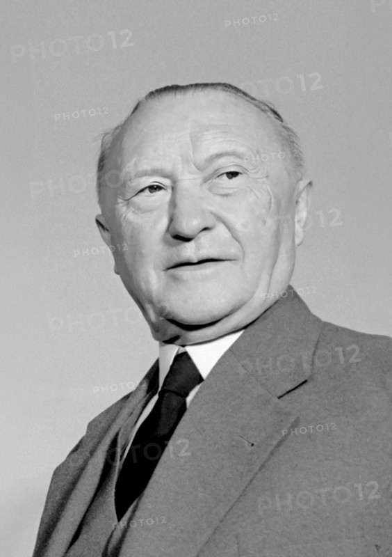 Konrad Adenauer. Portrait of the first Chancellor of the Federal Rebuplic of Germany, Konrad Hermann Joseph Adenauer (1876-1967) in the White House in 1959