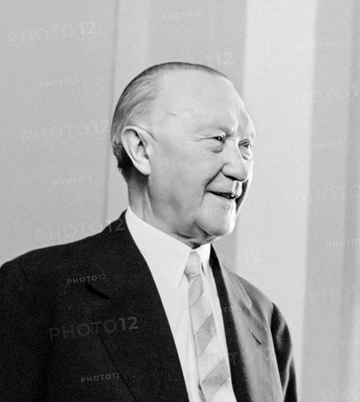 Konrad Adenauer. Portrait of the first Chancellor of the Federal Rebuplic of Germany, Konrad Hermann Joseph Adenauer (1876-1967) in the White House in 1959