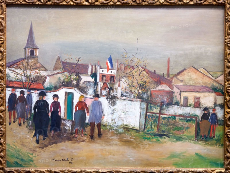 Maurice Utrillo (1883-1955), La Mairie au drapeau, 1924, Musee de L'Orangerie Museum, Tuileries, Paris, France