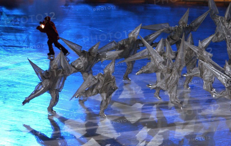 OT.135211.- - DELIVER TO:.sports.- -.2/8/2002.- -.Salt Lake City.- -.Opening Ceremonies of the XIX Winter Olympic Games at Rice-Eccles Stadium in Salt Lake City The Child of Light skates during opening sequence called Fire Within.- -.Times Photo by:.James Borchuck.- -.Story By:.romano.- -.SCANNED BY:.. RUN DATE: .2/9/2002 (Credit Image: St Petersburg Times/ZUMAPRESS.com)