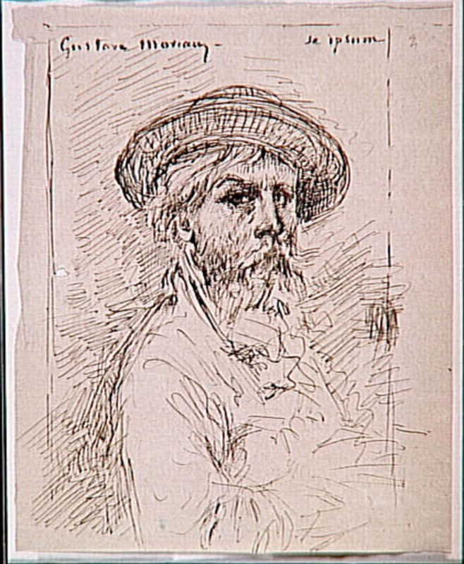 In 'Autoportrait,' created between 1850 and 1895, Gustave Moreau presents a self-portrait that showcases his distinctive style, focusing on introspection and artistic identity. The work is part of the MusÃ©e Gustave Moreau collection.