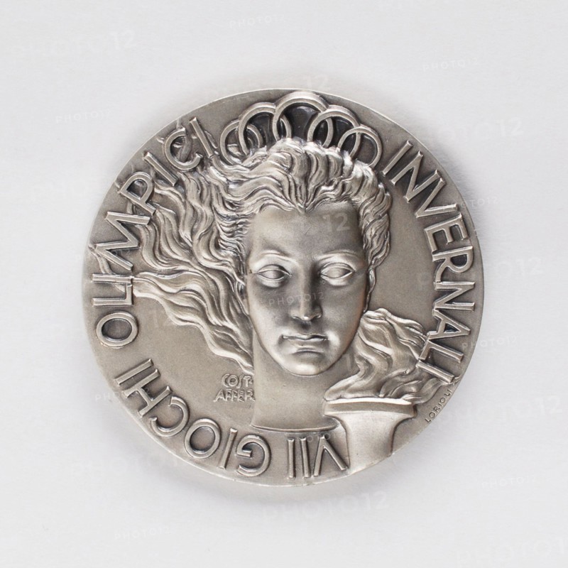 Jul 21, 2016 - Boston, Massachusetts, U.S. - Cortina 1956 Winter Olympics Silver Winner's Medal, sold for $9,432. The 1956 Winter Olympics, officially known as the VII Olympic Winter Games was a winter multi-sport event celebrated in Cortina d'Ampezzo, Italy. This celebration of the Games was held from 26 January to 5 February 1956. (Credit Image: © RR Auction/ZUMA Wire/ZUMAPRESS.com)