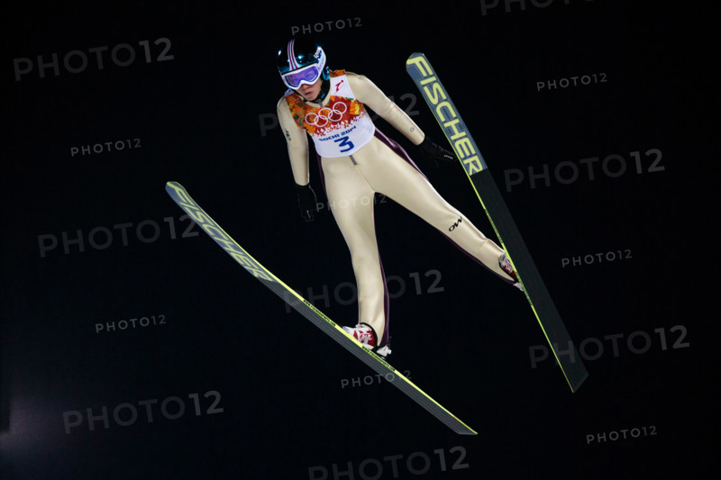 Lea Lemare (FRA) competing in Women's Ski Jumping at t he Olympic Winter Games, Sochi 2014