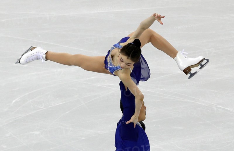 Xiaoyu Yu and Hao Zhang of China compete in the Pairs Short Program during ISU Four Continents Figure Skating Championships Test Event For PyeongChang 2018 Winter Olympics at Gangneung Ice Arena February 16, 2017 in Gangneung, South Korea. The event is being held one year before the start of the 2018 Winter Olympic Games in PyeongChang.   (Jeon Han/Koreanet via Planetpix)