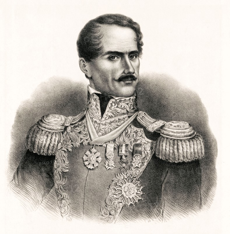 General D Antonio Lopez De Santa-Anna (1794-1896), President of the Republic of Mexico, print by A Hoffy, circa 1847