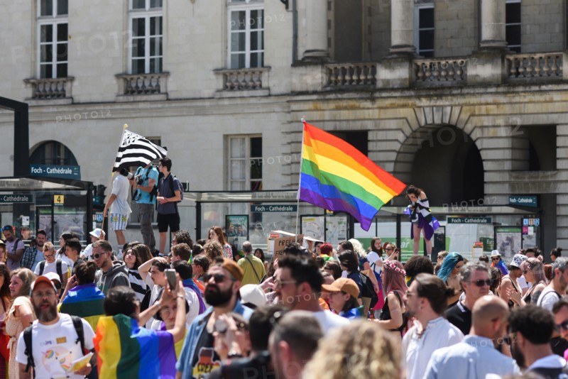 Nantes, France, June 11, 2022: Gay pride in Nantes in france.